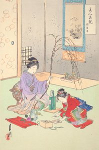 Adonis Amurensis: Flower Contest of Beautiful Women by Ogata Gekko