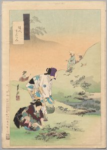 Beauties Harvesting Bracken, from the series Gekkō’s Miscellaney by Ogata Gekko