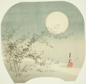 Full Moon and Autumn Flowers by the Stream by Ogata Gekko