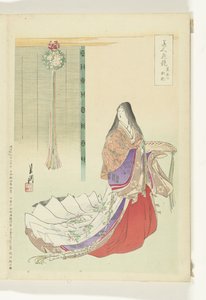 Heian Court Lady (Comparisons Between Beauties and Flowers) (Bijin hana kurabe)