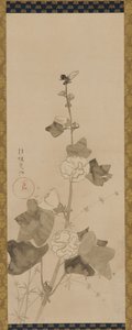 Hollyhocks, Edo period, late 17th-early 18th century by Ogata Korin