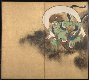 The Wind God (right panel of a two-panel screen) by Ogata Korin