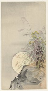 Grasses by Full Moon by Ohara Koson