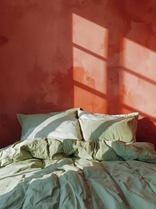 Sunlit Green Bedroom by Ohkimiko