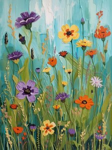Textured Wildflowers by Ohkimiko