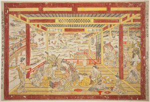 Enjoying the Evening Cool near Ryogoku Bridge by Okumura Masanobu