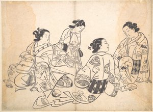Group of Four Women by Okumura Masanobu