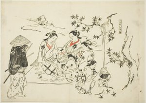 Heating Sake with Maple Leaves, no. 9 from a series of 12 prints depicting parodies of plays
