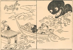 Men in a Boat Threatened by a Sea Monster