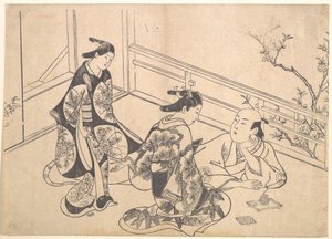 The Actor Ichimura Takenojo Reclining on a Balcony by Okumura Masanobu