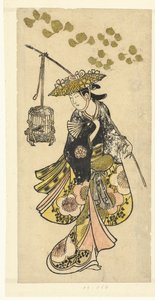 Young Woman with Birdcage