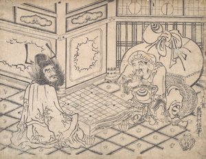 Daikoku and Shoki Playing Chess