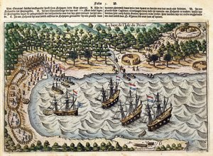 View of Dutch Ship in Harbour