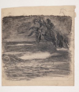 Rearing Horse Over Sea or Clouds