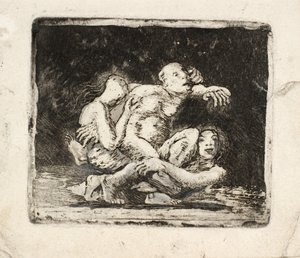 Two Women Fighting Over a Man by Oluf Hartmann
