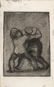Two Men Fighting by Oluf Hartmann