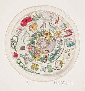 Turntable with Various Small Items Drawn