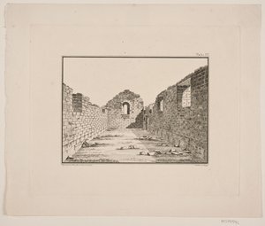 Church Ruin in Greenland. Illustration for W.A. Graah. Expedition to the East Coast of Greenland by Oluf Olufsen Bagge