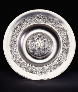 Spring, a Large Ramsden and Carr Silver Rosewater Dish by Omar and Carr Alwyn Ramsden