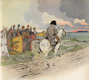 Imaginary Picture of Napoleon on Horseback, Receiving the Respect of the Soldiers of Europe by Onfray de Breville Job