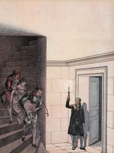 Josephine Being Removed Down a Staircase by Napoleon by Onfray de Breville Job