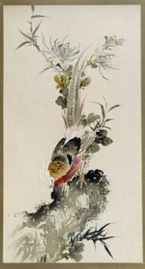 Pheasant - watercolour, by Onishi Keisaie by Onishi Keisai