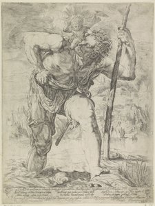 Saint Christopher with Christ Child on Shoulder