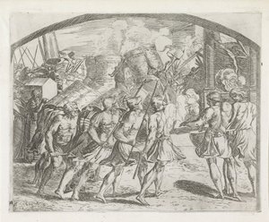 Fall of Jericho (series title: Paintings in the Loggia of Raphael) by Orazio Borgianni