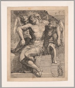 Dead Christ Held by Angels