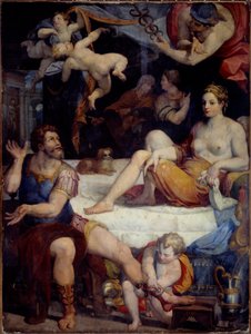 Trojan War: Mercury Orders Aeneas to Abandon Dido. Painting by Orazio Samachini