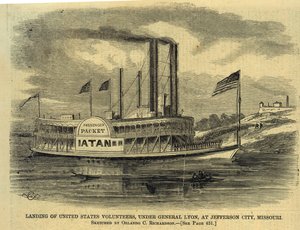 Landing of United States Volunteers, Under General Lyon, at Jefferson City, Missouri by Orlando C. Richardson