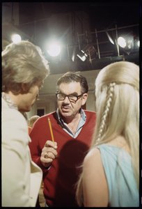 Russ Meyer on the set of 