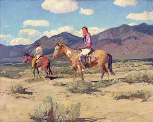 Braves of the Taos Mountains by Oscar Edward Berninghaus