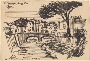 The Arno in the Evening, Florence by Oscar F. Bluemner