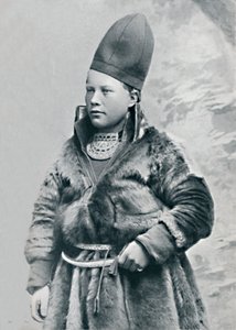 A young Laplander in winter costume