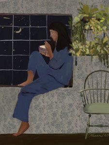 Moonlit Window Meal by Osheensgallery