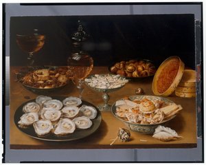 Still Life Of Oysters On A Pewter Plate