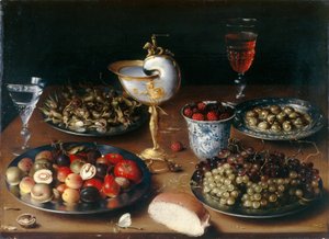 Still Life with Nautilus Cup, Fruit, Nuts and Wine