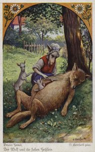 Scene from The Wolf and the Seven Young Kids, by the Brothers Grimm by Oskar Herrfurth