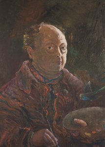 Self-Portrait with Budgerigar