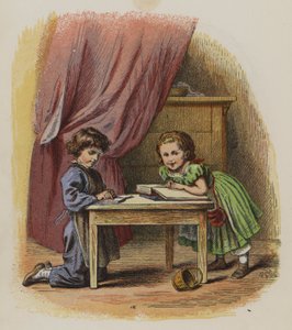 Two children reading books
