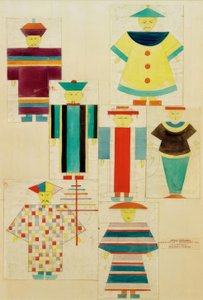 7 Figurines for Nightingale by Oskar Schlemmer