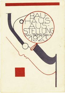 Bauhaus exhibition. Postcard by Oskar Schlemmer