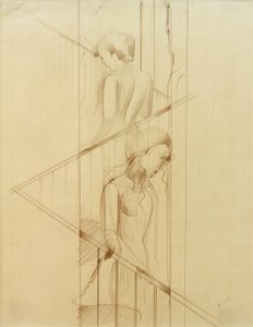Staircase Scene by Oskar Schlemmer