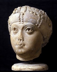 Marble head of Amalasonte, queen of the Ostrogoths, daughter of Theodoric the Great, king of the Ostrogoths
