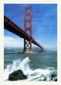 Golden Gate Crashing Waves by Osvaldo Russo