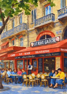 Lively Paris Cafe by Osvaldo Russo