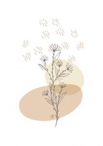 Neutral Floral Sketch