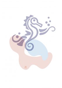 Pastel Seahorse Abstract