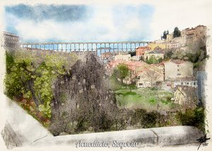 Roman Aqueduct Segovia by Osvaldo Russo